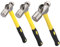 3 PCS Ball Pain Hammer Set, 16oz+24oz+32oz, Sheet Metal Hammer, Ball-Peen Hammer with Forged Steel Head and Rubber Handle, by GENHAKON.