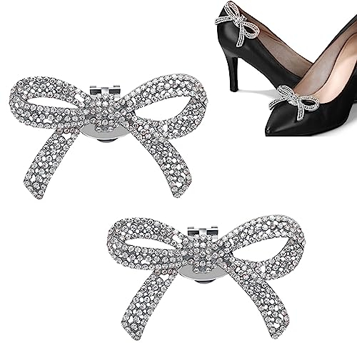 NCOALE Schuhanstecker, 2 Stück Hochzeit Schuhclips Damen Braut Strass Schuh Charms Schuhschnalle Schleife Schuhschmuck Clogs Stecker, Kann Zerlegen Schuh Dekorative Accessoires