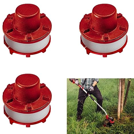 Rasentrimmer-Spule & Faden Ersatz für Einhell GE-CT 36/30 Li E Ersatzfaden Spule Zubehör, 3 Stück