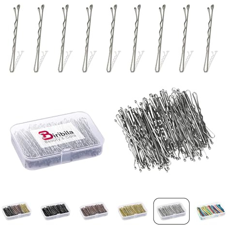 Biribila Bobby Pins – 5cm Long Hair Pins for Women with Box – Hair Grips for Thicker & Strong, Ideal Hair Clips & Kirby Grips for All Hair Types