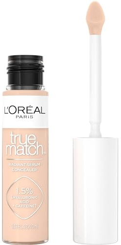 L'Oreal Paris True Match Radiant Serum Concealer, Brightening Under Eye Concealer Make Up with 1.5% Hyaluronic Acid and Caffeine, N3, 0.33 Oz