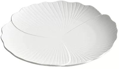 ULTRAWAVE Dinner Plate Creative Flower-Shaped Dinner Plate Steak Plate Home Ceramic Western Plate White Dessert Plate 8/10/12 Inch Dish Plates (Color : 8 inch)