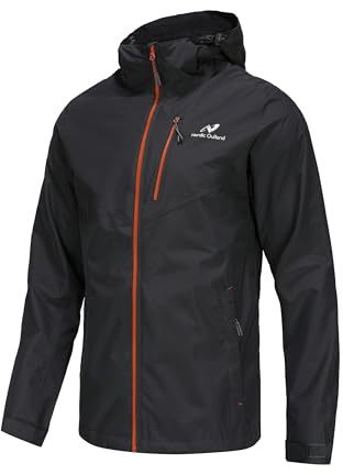 NORDIC OUTLAND Veste de pluie légère à capuche imperméable et respirante pour homme pour randonnée en montagne