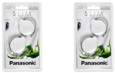 Panasonic RP-HS46-W Clip In-Ear-Kopfhörer - besonders flach, leicht und angenehm zu tragen, weiß (Packung mit 2)