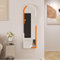 Figbird Ganzkörperspiegel Groß, 120 x 37 cm Wandspiegel mit Haken, Modern Spiegel für Schlafzimmer Wohnzimmer Ankleidezimmer Bad (Weiß Orange Bogen)