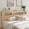 SECOLI Testiera Letto Matrimoniale Testiera Letto con Scomparti Testiera con Luci in Legno Multistrato Rovere Sonoma 220x18,5x103,5 cm