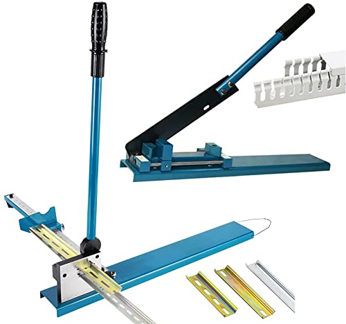 Manuelles DIN-Schienenschneidewerkzeug + Tisch-Schneidmaschine für Kabelkanäle, Doppelrillen-Schienenschneidewerkzeug W50CM-Lineal, zum Schneiden von Geschlitzten Aluminium- und Aluminiumlegierungs-