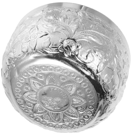 Traditionelle Thailändische Zinnschale Silber mit Glatter Oberfläche | Geschnitztes Muster, für Ätherische Öle im Spa, Schlichtes Design, für Massage und Schönheitssalons