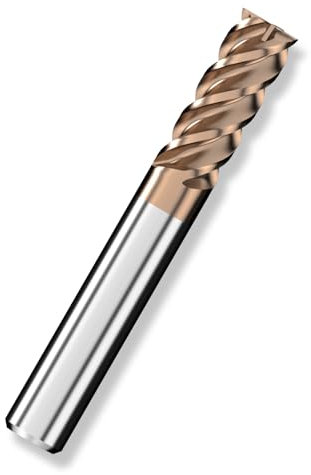 Cleqee 1 fresa de metal duro, fresa cuadrada de 8 mm, revestimiento AlTiN, 4 cuchillas CNC en espiral de metal duro, longitud de la hoja 20 mm x longitud total 60 mm x diámetro del vástago 8 mm para