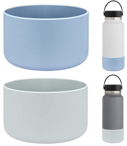 HEYSKAY 2pcs Protective Flask Silicone Boot for 12-24oz Hydro Flask Water Bottle Accessories,and Compatible With Owala,Yeti,Iron Flask More Brands Stainless Steel Bottles with 2.85inch Bottom Diameter