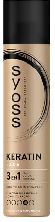 Syoss - Keratin-Lack, 300 ml, 48 Stunden extra starker Halt, stärkt das Haar und verleiht Geschmeidigkeit, nicht klebrig, Haar wie frisch vom Friseur