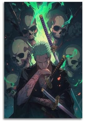 RIOEPURRT Einteiliges Anime-Poster, Roronoa Zoro, dekoratives Gemälde, Leinwand, Wandposter und Kunstdruck, moderne Familienschlafzimmer-Dekoration, Poster, 20 x 30 cm