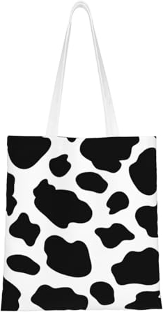 Wykjtwo Kuhflecken, Tragetasche Canvas-Tasche Einkaufshandtasche Einkaufstüten, Mehrzweck-Schultertaschen aus Canvas