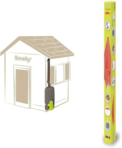 Smoby - Récupérateur d'eau Plus - Accessoire de Maison Smoby - Gris - 810909 & Parasol - Accessoire de Maison Smoby - Hauteur Réglable - 810911