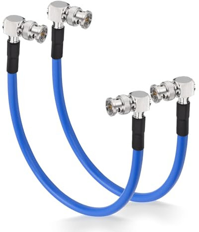 Superbat SDI Kabel 3G/6G/12G BNC RG6 Kabel 30cm SDI Video Kabel 75ohm BNC Stecker auf Stecker Beide der Rechte Winkel Koaxialkabel 2Stk für Kamera CCTV Monitor SDI Konverter