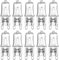 LISOCLU G9 Halogenlampe Perlen C Grad 220 V-240 V 28 W 42 W Halogen Wolfram Lampe Perlen Ofenlampe aus Kristall, Flachdüse, Lichtquelle (10 Stück) 28 W