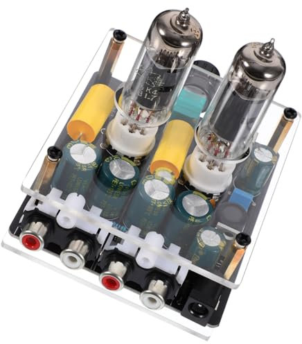 HOMSFOU Preamplificatore Valvolare Phono Leggero in Vetro e Pcb per Sistemi Home Theater Fai-da-te, Amplificatore Audio Hifi per Migliorare L'effetto Sonoro