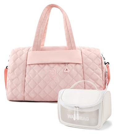 Remedare Reisetasche Damen Sporttasche Weekender Travel Bag Gepäck mit Kulturbeutel, Schuhtasche für Krankenhaus, Fitnessstudio und Flugzeugreisen, Pink