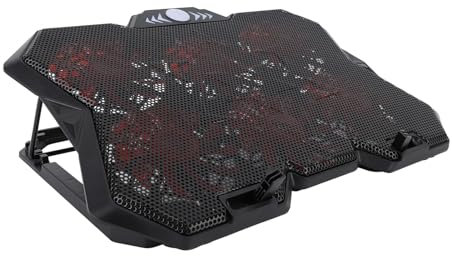 RGB-Laptop-Kühlpad mit 6 Leisen Lüftern – Metallgeflecht-Gaming-Notebook-Kühlständer für Laptops mit 9 Zoll – Effektive Computermatte