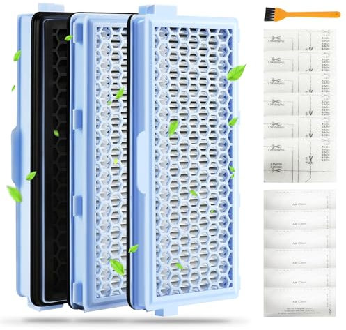 NATNAV 3 filtri per aspirapolvere Miele [Classic C1, Complete C2 & C3] con 6 filtri motore, 6 filtri per la pulizia dell'aria, contro le polveri sottili e gli odori [Serie S2000 S5000, S8000-S8999]