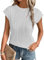 MOLERANI T Shirts for Women - Short Sleeve Ladies Tops Round Neck Blouses Tees Solid Summer Knit T-Shirts Light Gray M