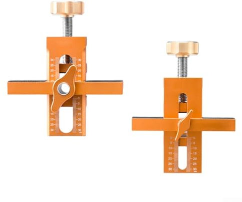 wenyouya Precision Cabinet Door Installation Jig - Aluminum Alloy, Orange, 90 * 103mm Easy Use, Stable Clamp for Seamless Installation