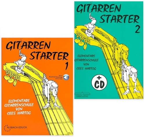 Gitarrenstarter Band 1 + 2 mit Audiotracks | Gitarren Starter | Elementare Gitarrenschule | Alsbach Educa | ALB10652 + ALB10656 | ISBN 9789043149594 + 9789043146975 | Soundman Gitarrenpleks