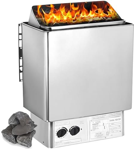 ylpddmm Electric Sauna Heater, Stainless Steel Sauna Stove Heater, Saunaheizgerät,inkl. Steuerung Überhitzungsschutz Zeitschaltuhr,Wandmontage,4.5KW