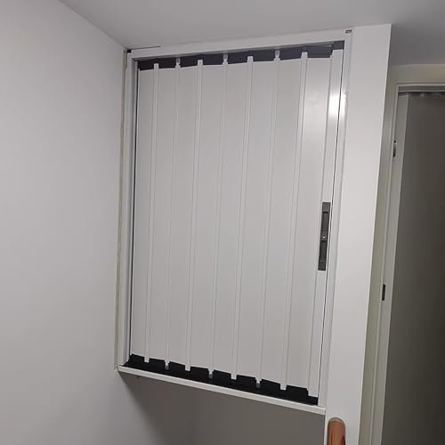 Jievmrs Falttür Aluminium-Falttür für Abstellräume, Kleines Faltgitter mit Ziehharmonika-Schiebetür für Speisekammer/Waschküche, Abschließbare Schranktüren mit Schiebepaneelen(28x77in(71x196cm))