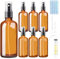 DONQL 100ml Empty Glass Spray Bottles for Essential Oils, 6 PCS Small Fine Mist Spray Bottles, Atomiser Spray Bottle 100ml with 20ml syringe 3 funnels 1 pipette (Amber)