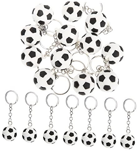 Toyvian 12 Portachiavi Forma Calcio Resistente Accessorio per Chiavi e Decorativo Regali Compleanno Calcio come Gadget per e