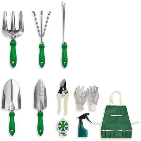 Multifunktions-Gartenwerkzeug-Set aus Edelstahl zum Pflanzen Jäten Graben mit ergonomischem Griff Kinder Gartengerät