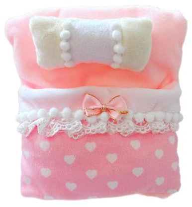 3-teiliges Puppen-Bettwäsche-Set, Babydoll-Decken, Bettlaken und Kissen für 17 cm große Puppen, Miniatur-Schlafzimmer-Zubehör, 10 cm