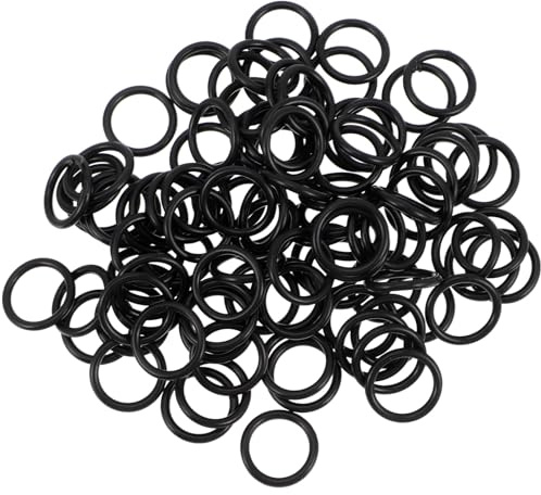 Gummi O-ringe für Gitarrenknöpfe, Schwarze Dichtungen | Elektrische Gitarre und Knopfzubehör, Stabile Montage, Verschleißfest, 100 Stück Packung in Schwarz
