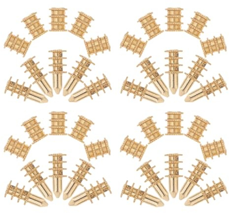 Tischbolzenhülse aus Zinklegierung, 20 Stück Goldfarben, Robust | Kupferdetails, Einfache Montage, für Tisch und Esstisch, Tischverbinder, Tischplattenbeschläge