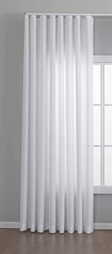 Gardinenbox Vorhang Cationic mit Wellenband »Wien« HxB 245x300 cm Weiß 1:2 Wellenband Bleibandabschluß Knitterarm Wellenfall 2025110