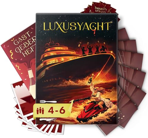 MORD bei Tisch – Luxusyacht – Krimidinner für Zuhause, 4-6 Personen | Krimi Spiel für Zuhause, ab 16 Jahren, mörderische Dinnerparty, Gesellschaftsspiel, Rollenspiel, Party Spiel