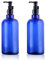 2PCS Bouteilles en Plastique de 500 ML avec des Pompes Noires Maquillage Haut de Gamme cosmétique Bain Douche Articles de Toilette des contenants de Liquide Accessoires de Voyage (Bleu)