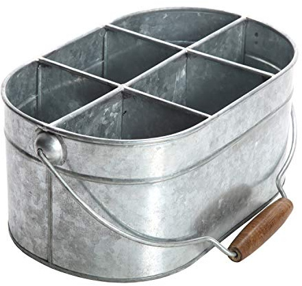 Hosley Galvanized Carry All Kitchen Utensil Caddy Serve Ware 13 Inch Long. Ideal for Floral Arrangements Party Garden Patio. O4