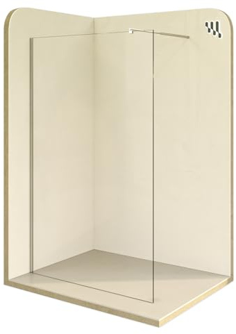 i-flair Duschabtrennung Walk In FIONA 90x200 cm Duschwand Dusche 10mm STARK aus DURCHSICHTIGEM NANO ESG Sicherheitsglas mit EDELSTAHL Wandprofil #740