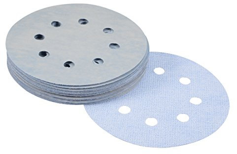 Sourcingmap 20Pcs 5 Inch 8 Hole Hook and Loop Sanding Disc 5000 Grit Flocking Sandpaper Random Orbital Sander Paper