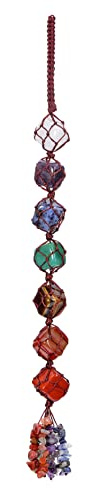 CrystalTears 7 Chakra Crystal Hanging Ornament Handmade Healing Gemstone Hanging for Home Bedroom Wall Window Decoration Positive Energy Crystal Gifts for Women Christmas Birthday