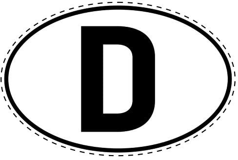Generisch D Aufkleber Länderkennzeichen Deutschland Sticker Auto Motorrad LKW Boot Anhänger (10)