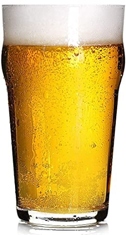 Hostelvia - Pack de 12 Verres à Bière Nonic - Verre à Bière Pinte - Verre Trempé Résistant (56 cl)
