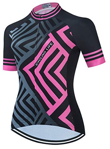 TELEYI Women's Cycling Jersey Short Sleeve Bike Jacket Biking Shirt Quick Dry Breathable Mountain Bicycle Clothing