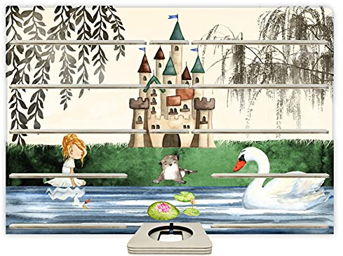 Farbklecks-Collection Musikboxregal Schwanenprinzessin - passend für Toniebox - Regal mit Platz für Box sowie 65-70g Figuren