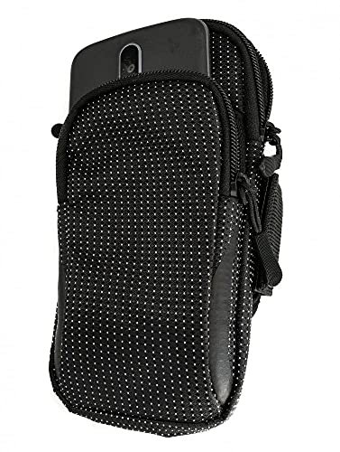 System-S Unisex – Erwachsene Schwarz Tasche Schutztasche Armtasche Outdoor Jogging Smartphone MP3 Player, Standard
