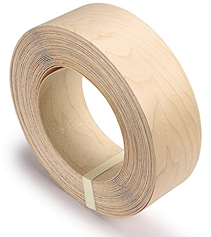 Skelang Melaminkante, Melaminkantenumleimer, Melaminkante zum Aufbügeln, für Regal, Schrank, Türrahmen, Ahorn, 50mm x 15m