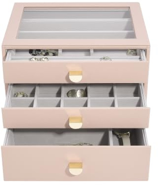 Stackers Blush Classic Jewellery Box - Set of 3 (with drawers)