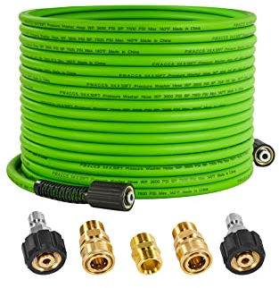 PWACCS Pressure Washer Hose for Power Washer – 3600 PSI Kink Resistant Pressure Washing Extension Hose 50 FT x 1/4 – Universal Electric Power Wash Hose for Replacement – Compatible with M22 Fittings